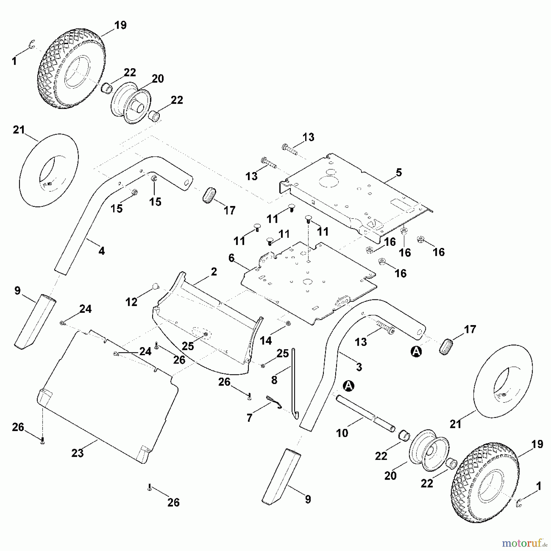  Viking Häcksler Benzin GB 460.1 C E - Fahrwerk