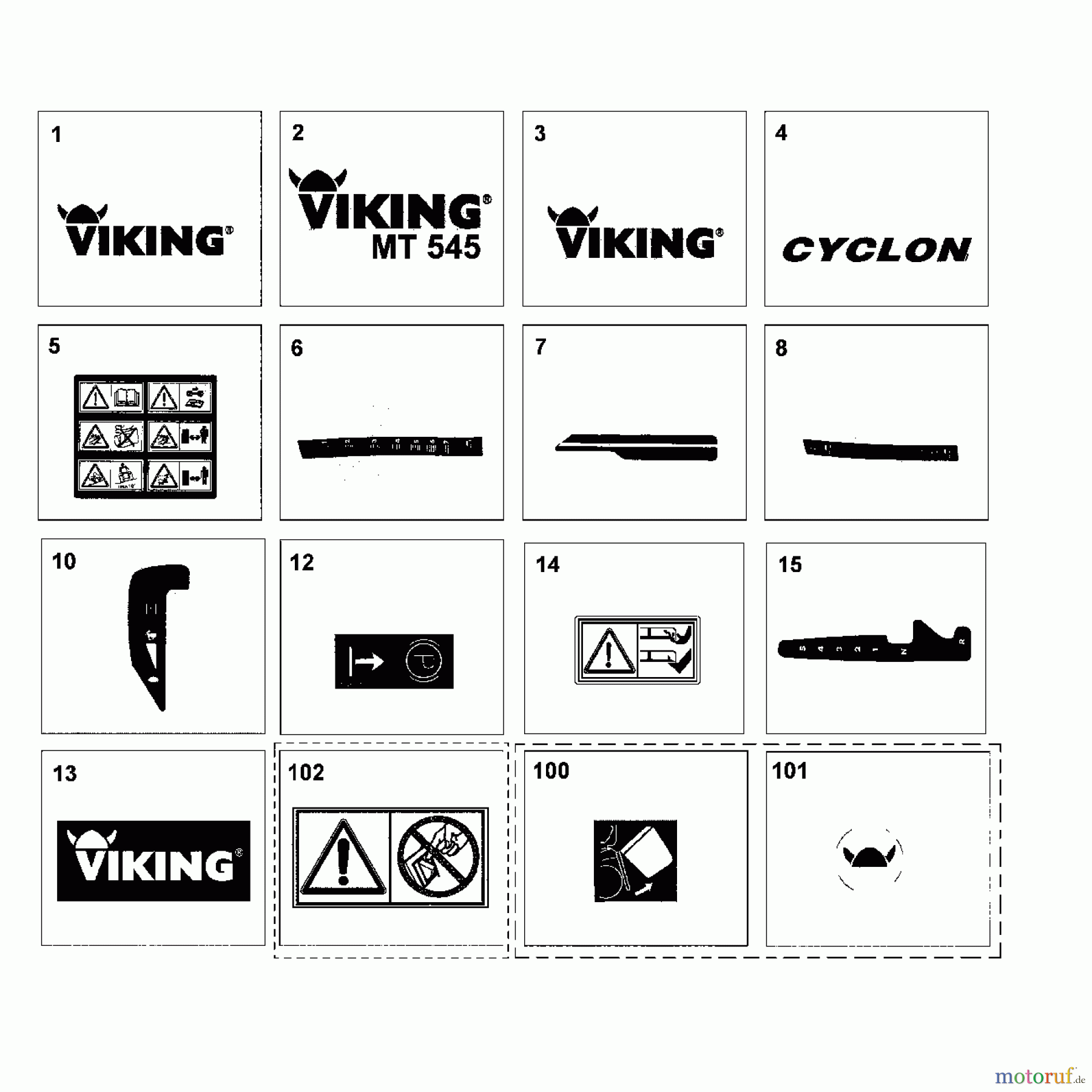  Viking Aufsitzmäher Aufsitzmäher MT 545 N - Aufkleber