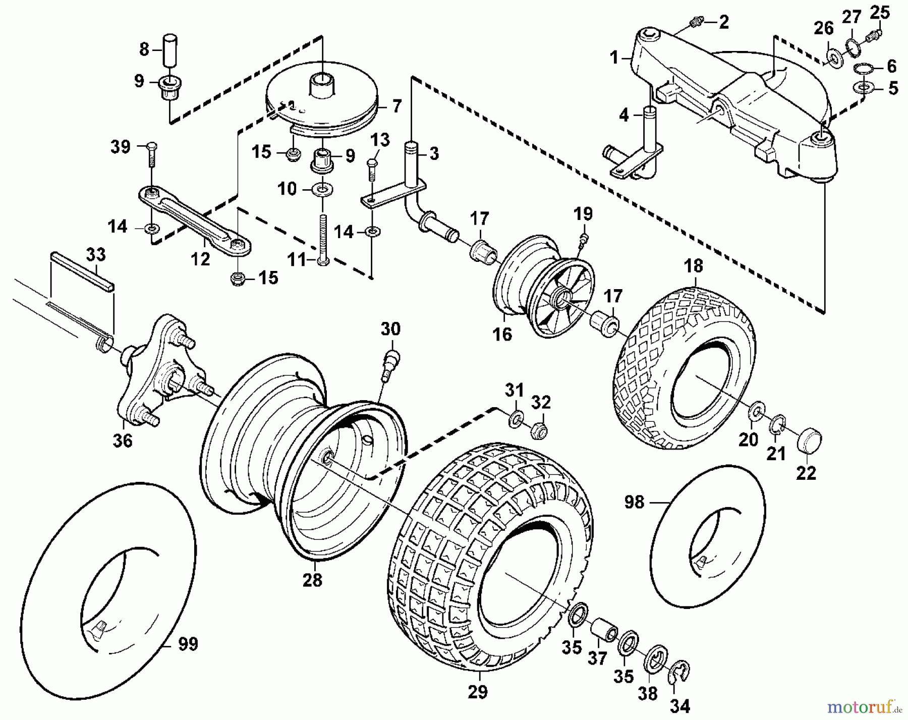  Viking Aufsitzmäher Aufsitzmäher MF 480 K - Reifen