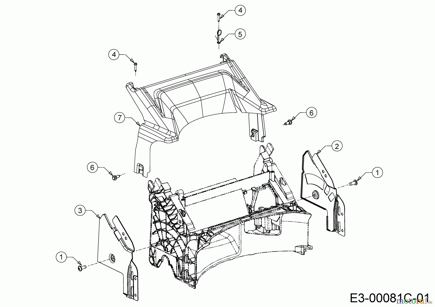  MTD Petrol mower self propelled Advance 53 SPKHW 12C-PN7D600 (2020) Rear baffle, Handle bracket