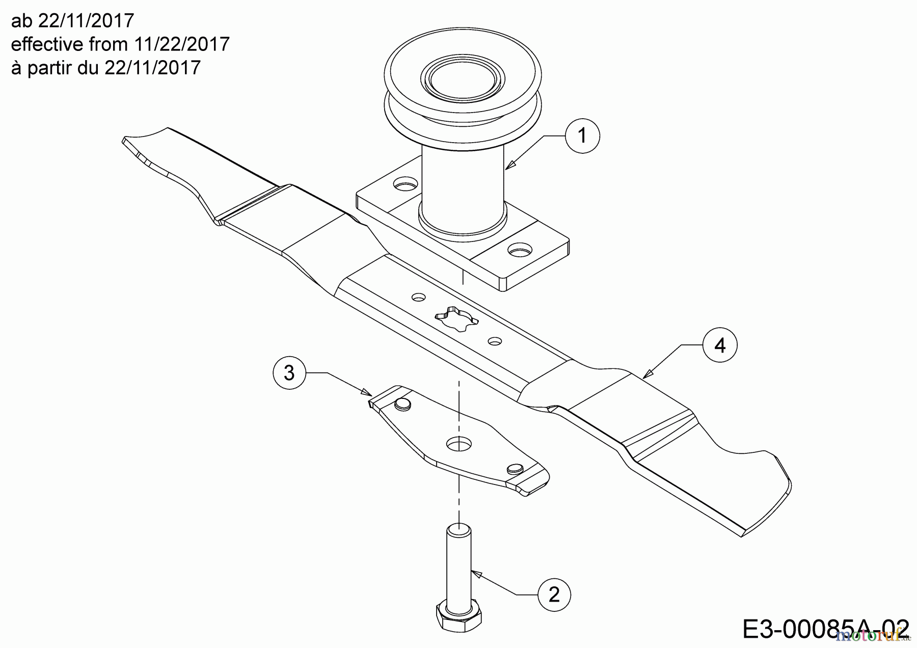  MTD Petrol mower self propelled Smart 46 SPOE 12BETCS7600  (2020) Blade, Blade adapter from 11/22/2017