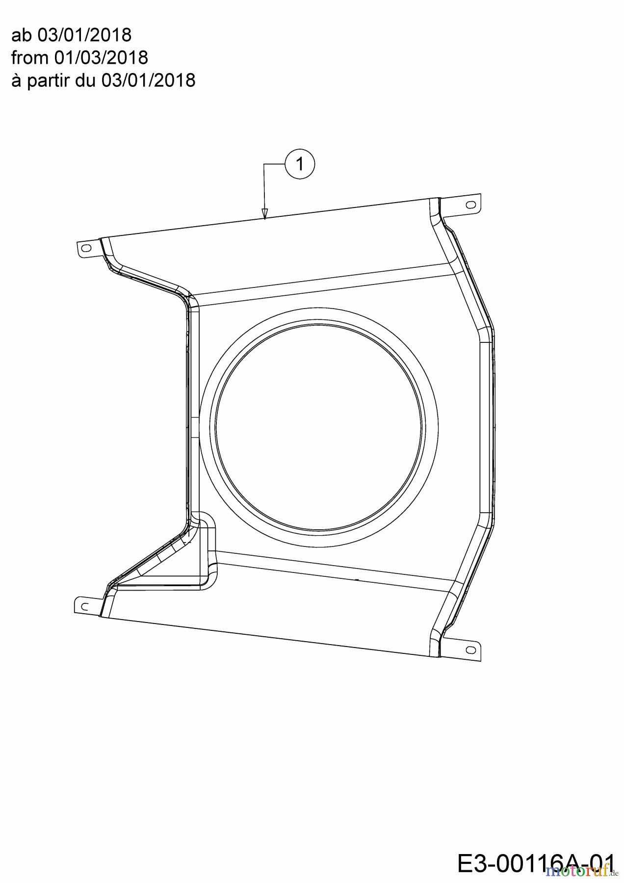  Tigara Lawn tractors TG 15/96 HE 13AB79KF649 (2019) Engine duct from 01/03/2018