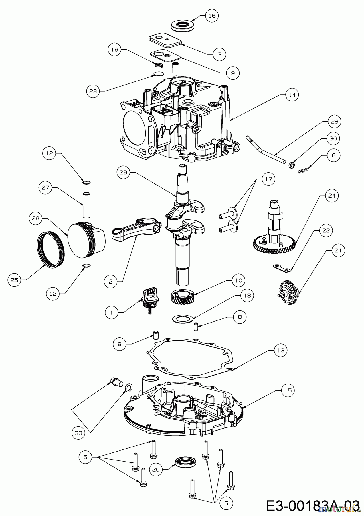  MTD-Engines Vertical 1T65NUB 752Z1T65NUB  (2018) Piston, Camshaft, Crankshaft, Connecting rod