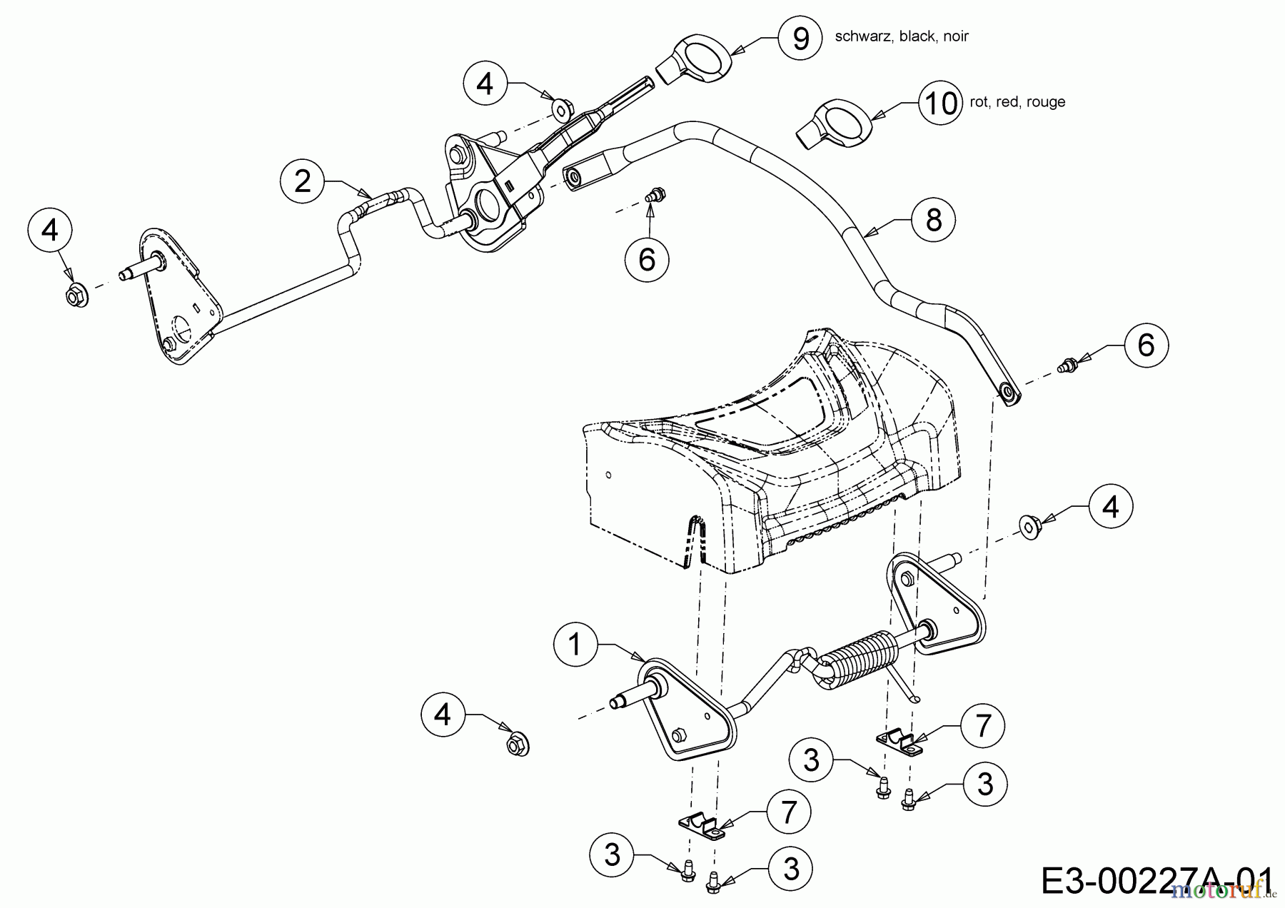  MTD Petrol mower self propelled Optima 46 SPBHW 12C-TH5C600  (2020) Axles, Height adjustment