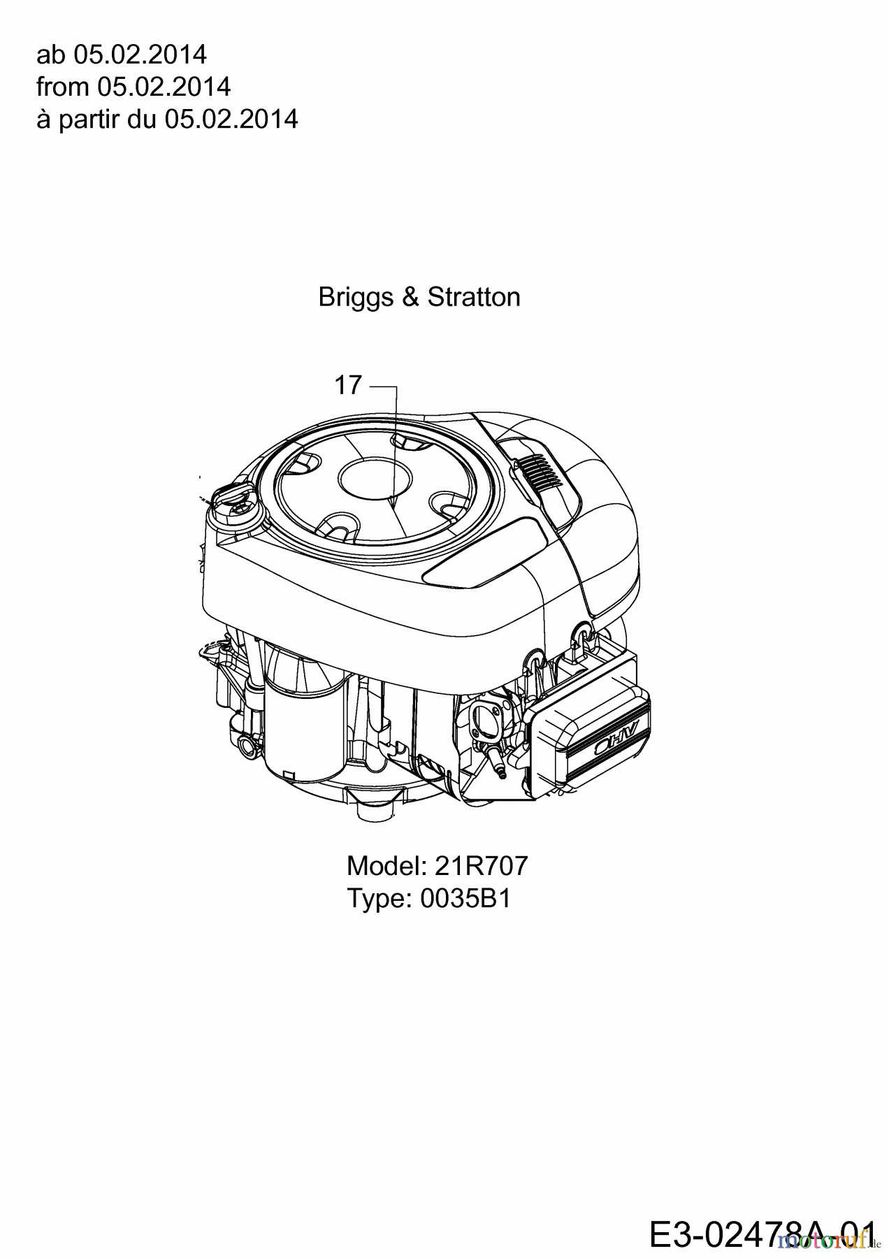  Black-Line Lawn tractors BL 125/92 T 13IH771E683  (2019) Engine Briggs & Stratton ab 05.02.2014