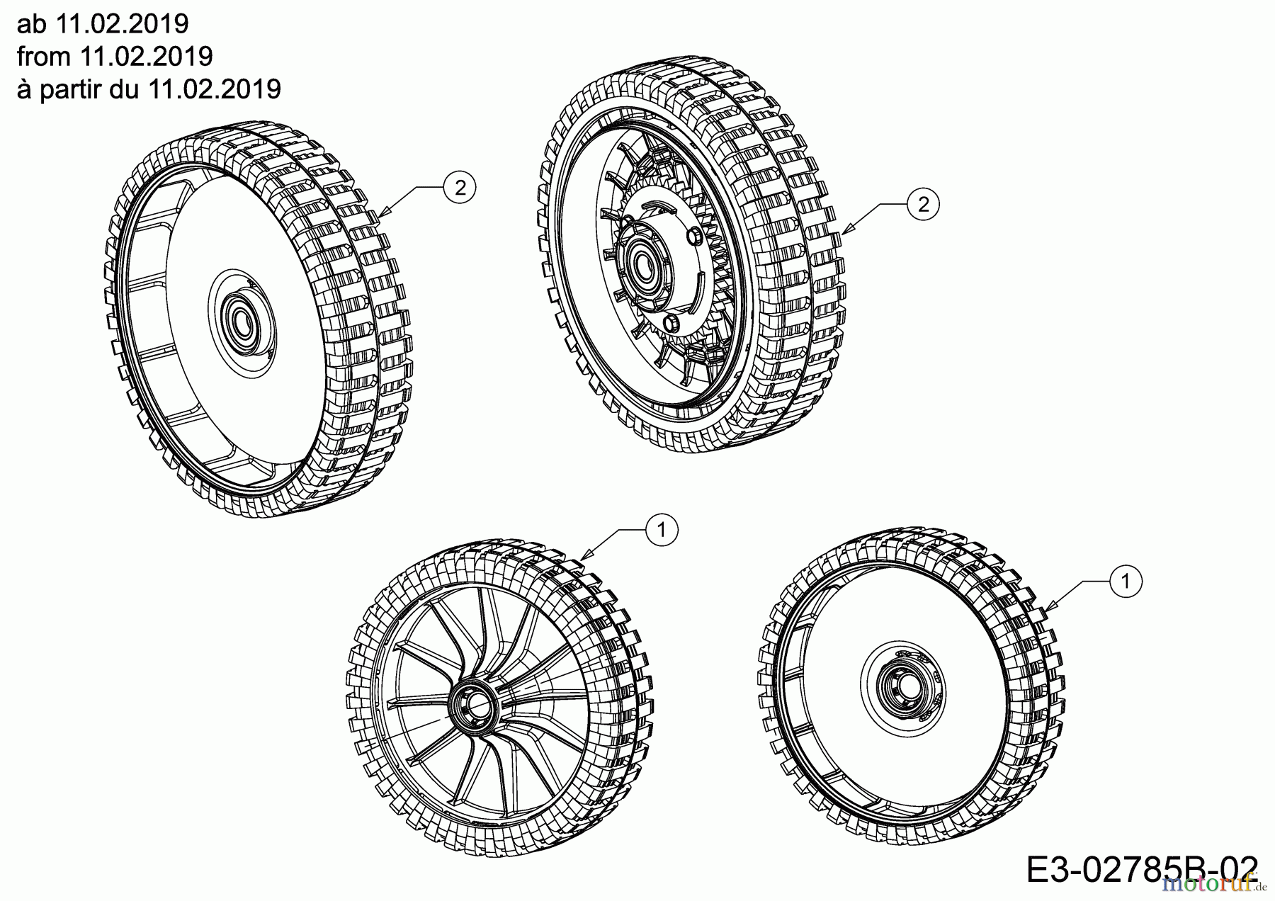  MTD Petrol mower self propelled Smart 53 SPBS 12B-PY5L600 (2019) Wheels from 11.02.2019