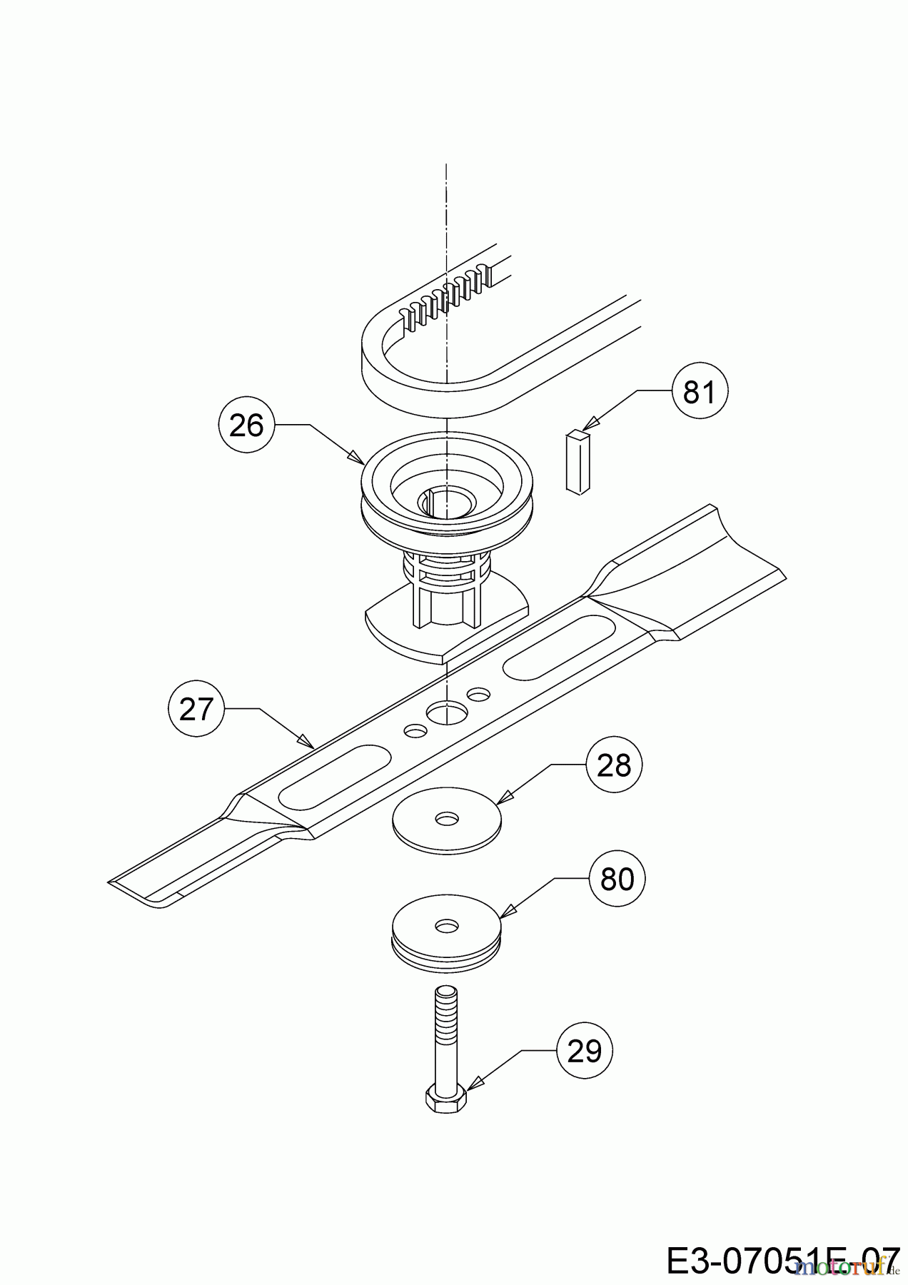  MTD Petrol mower self propelled Smart 395 SPO 12CBB1SJ600  (2020) Blade, Blade adapter