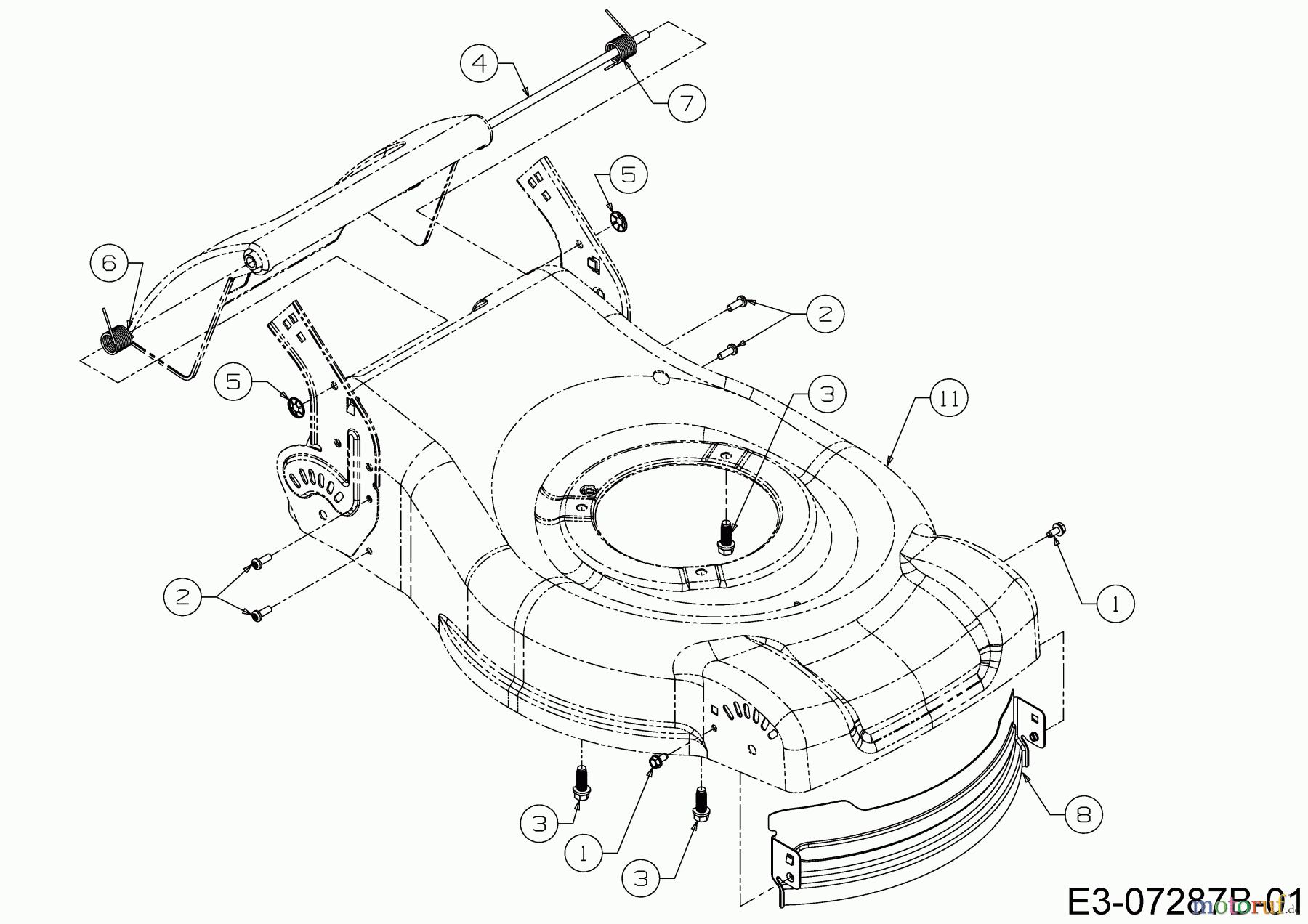  MTD Petrol mower MTD 46 11A-J1SJ600  (2019) Front baffle, Rod rear flap