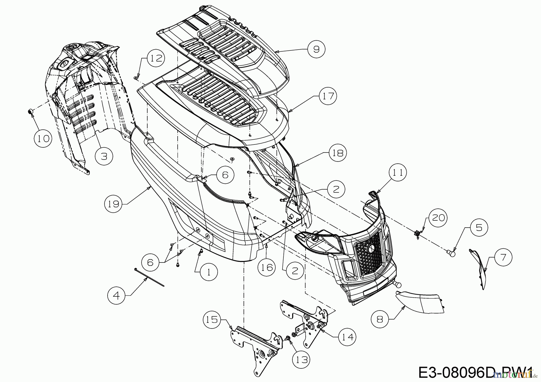  MTD Lawn tractors White Passion 76.125T 13BH76KA676  (2020) Engine hood K-Style