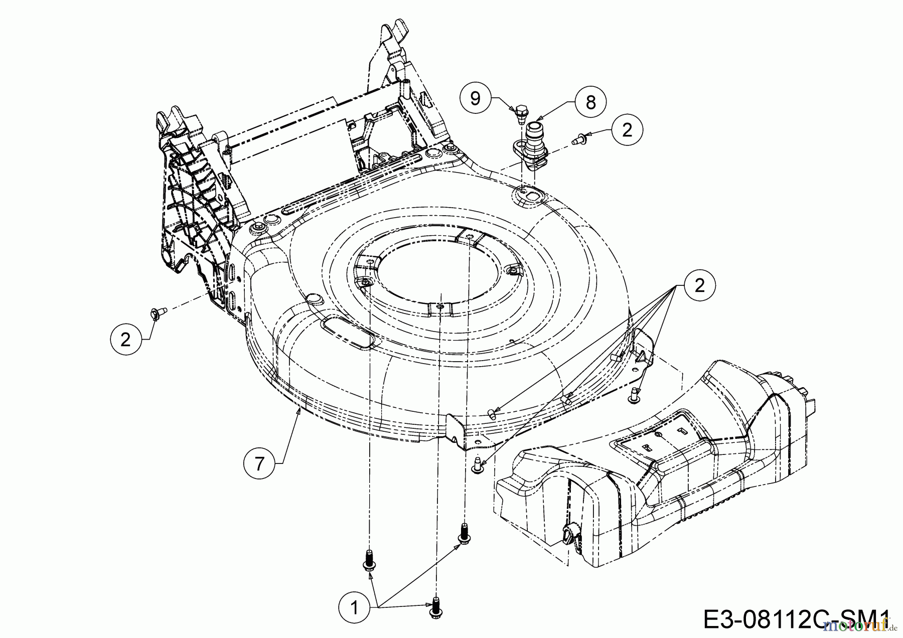  Mr.Gardener Petrol mower HW 42 B 11A-LL5B629  (2019) Deck housing, Washer nozzle