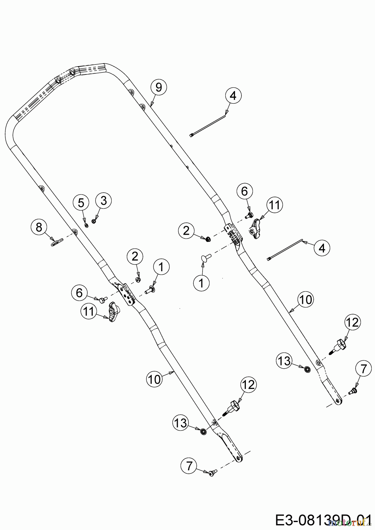  Black-Line Petrol mower self propelled BL 46/160 H 12A-TADQ683  (2019) Handle