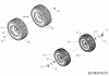 MTD Minirider 60 RDHE 13AW21SC600 (2019) Listas de piezas de repuesto y dibujos Wheels 13x5x6; 16x6,5x8
