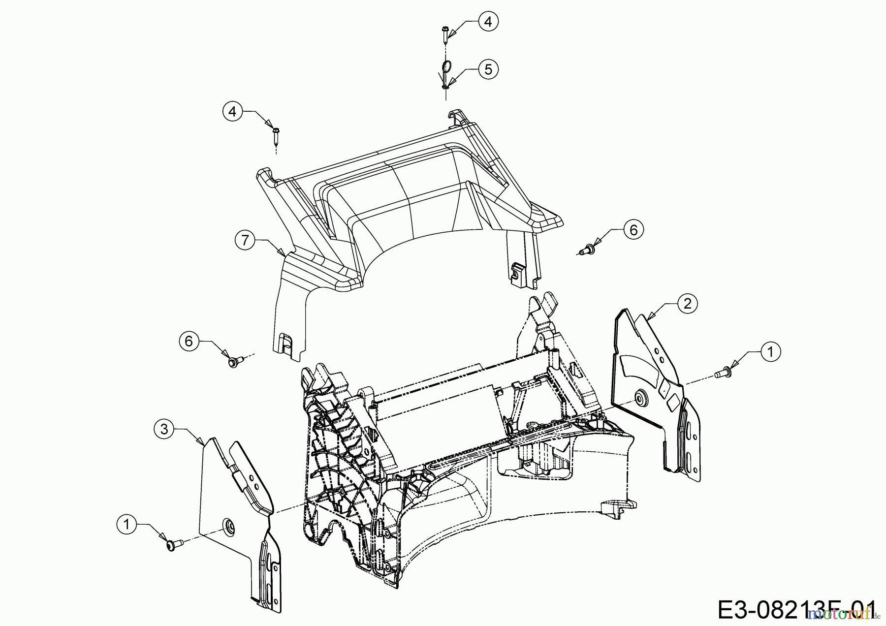  MTD Petrol mower self propelled Optima 53 SPBHW 12D-PH5L600 (2020) Rear baffle, Handle bracket