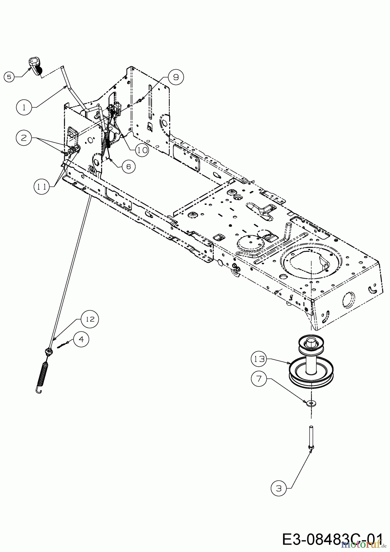  MTD Lawn tractors 420/38 13A2765F308  (2018) Deck engagement, Engine pulley