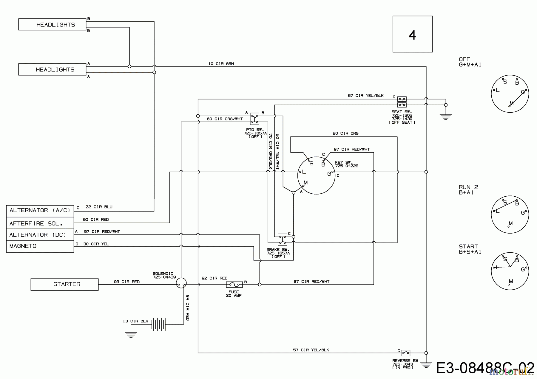  MTD Lawn tractors 420/38 13A2765F308  (2018) Wiring diagram
