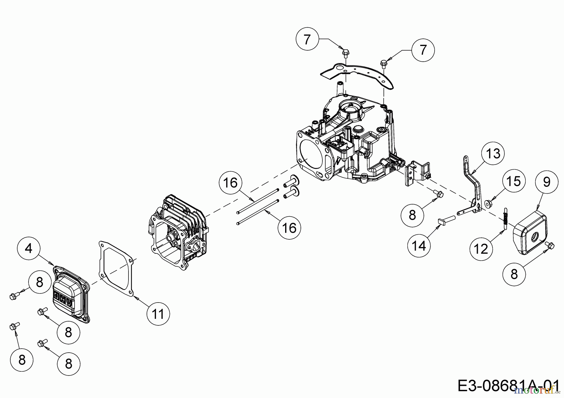  MTD-Engines Vertical 1T65RHB 752Z1T65RHB  (2019) Govenor lever, Valve cover