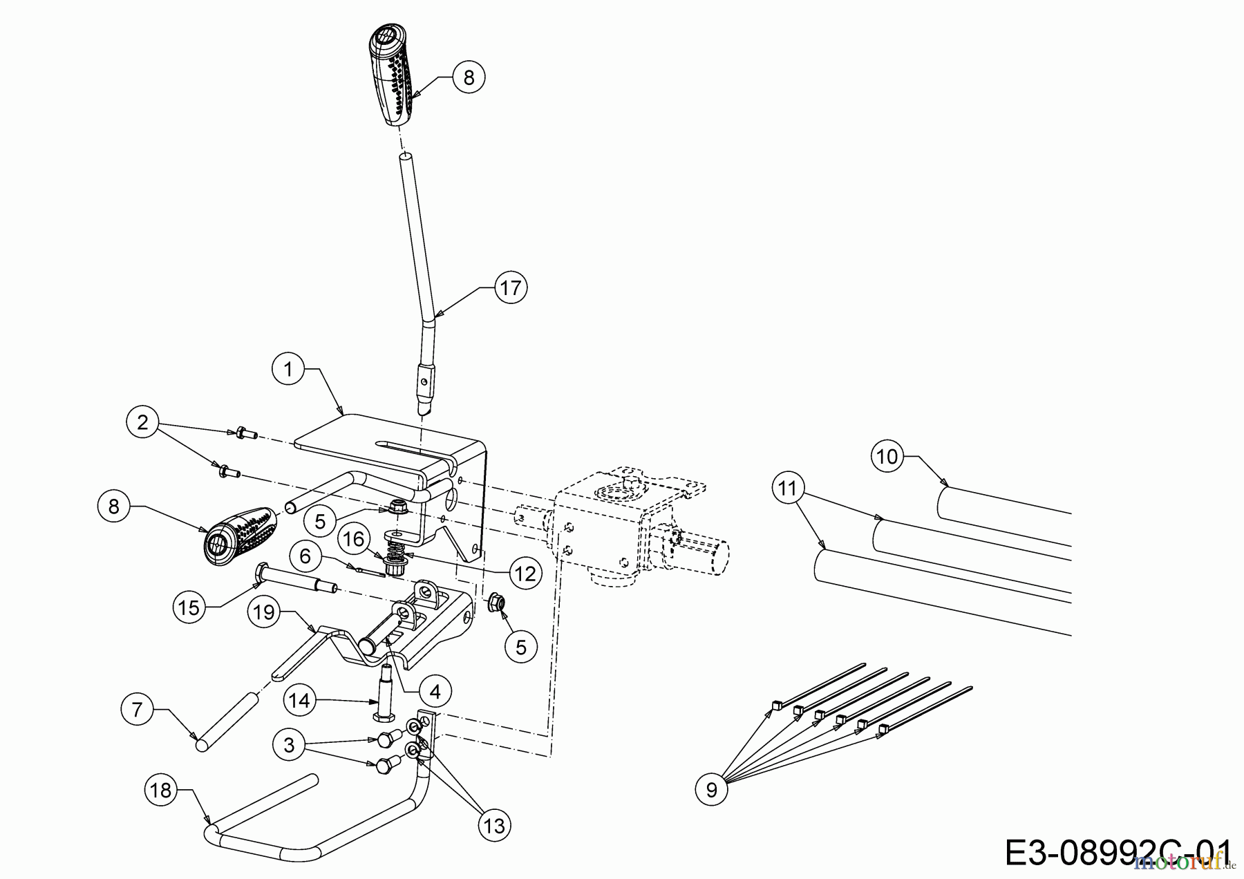  MTD Log splitter LS 550 24AI550C678 (2019) Control lever