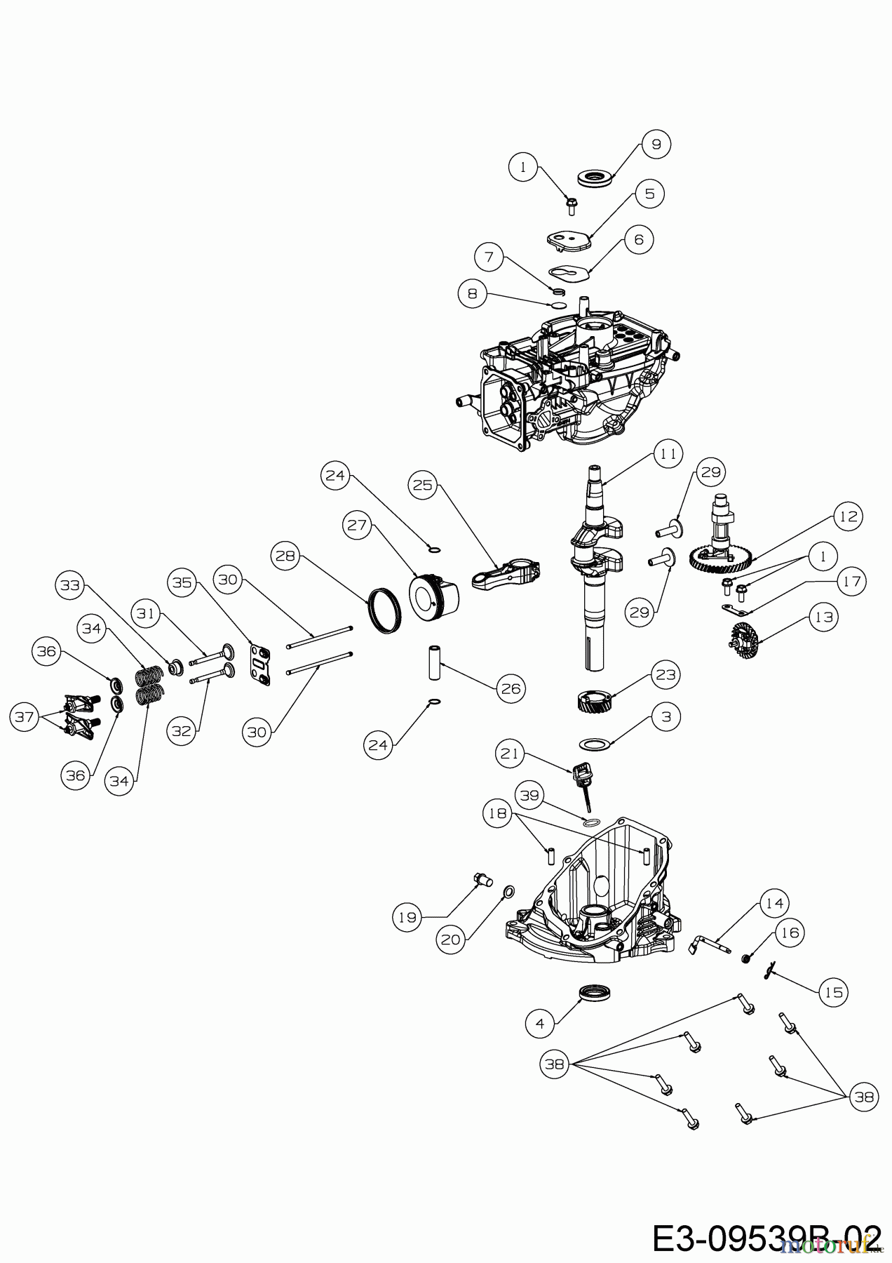  MTD-Engines Vertical 1P57RH 752Z1P57RH  (2019) Crankshaft, Camshaft, Connecting rod, Governor