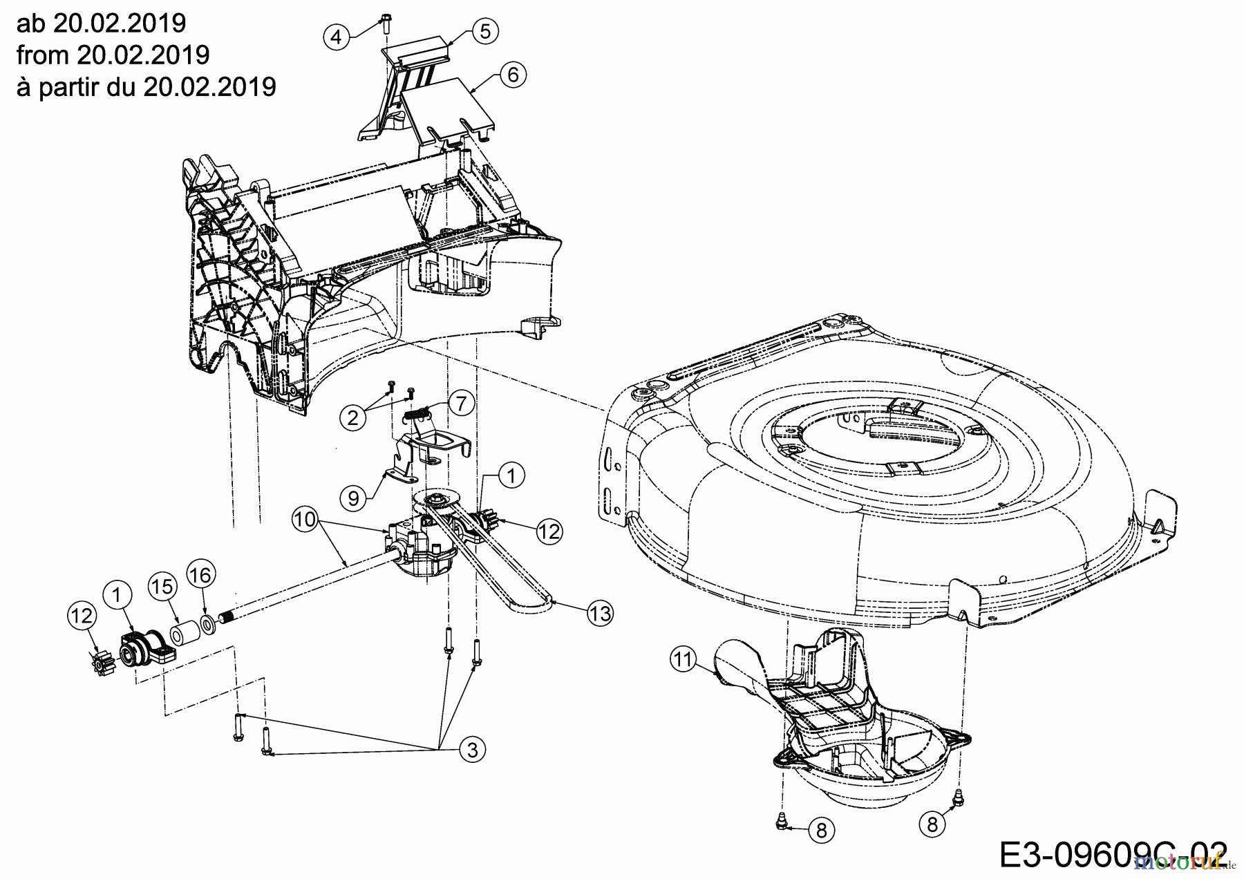  MTD Petrol mower self propelled Smart 53 SPO 12B-PCJ6600 (2019) Gearbox, Belt from 20.02.2019