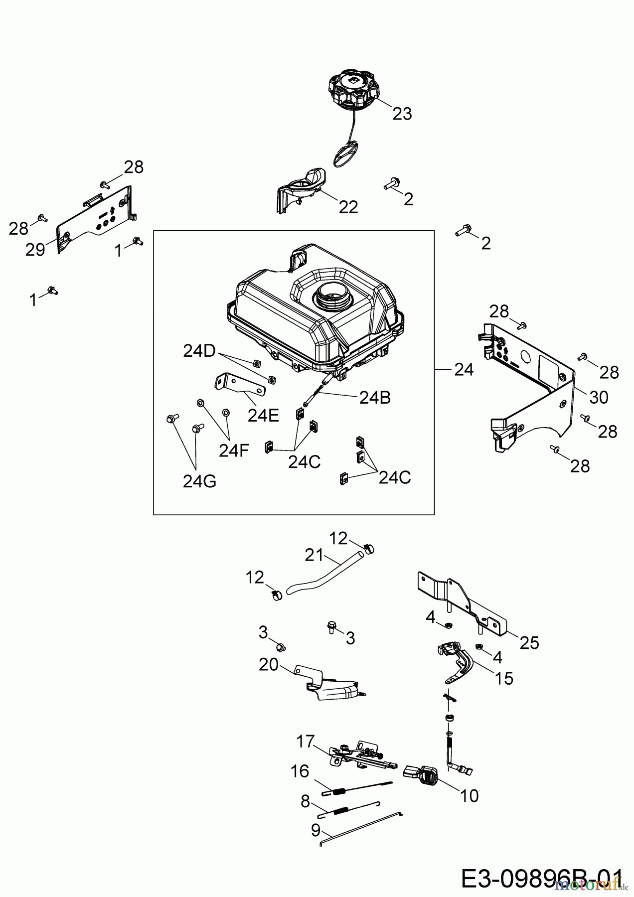  MTD-Engines Horizontal 670-WHA 752Z670-WHA  (2020) Control, Fuel tank