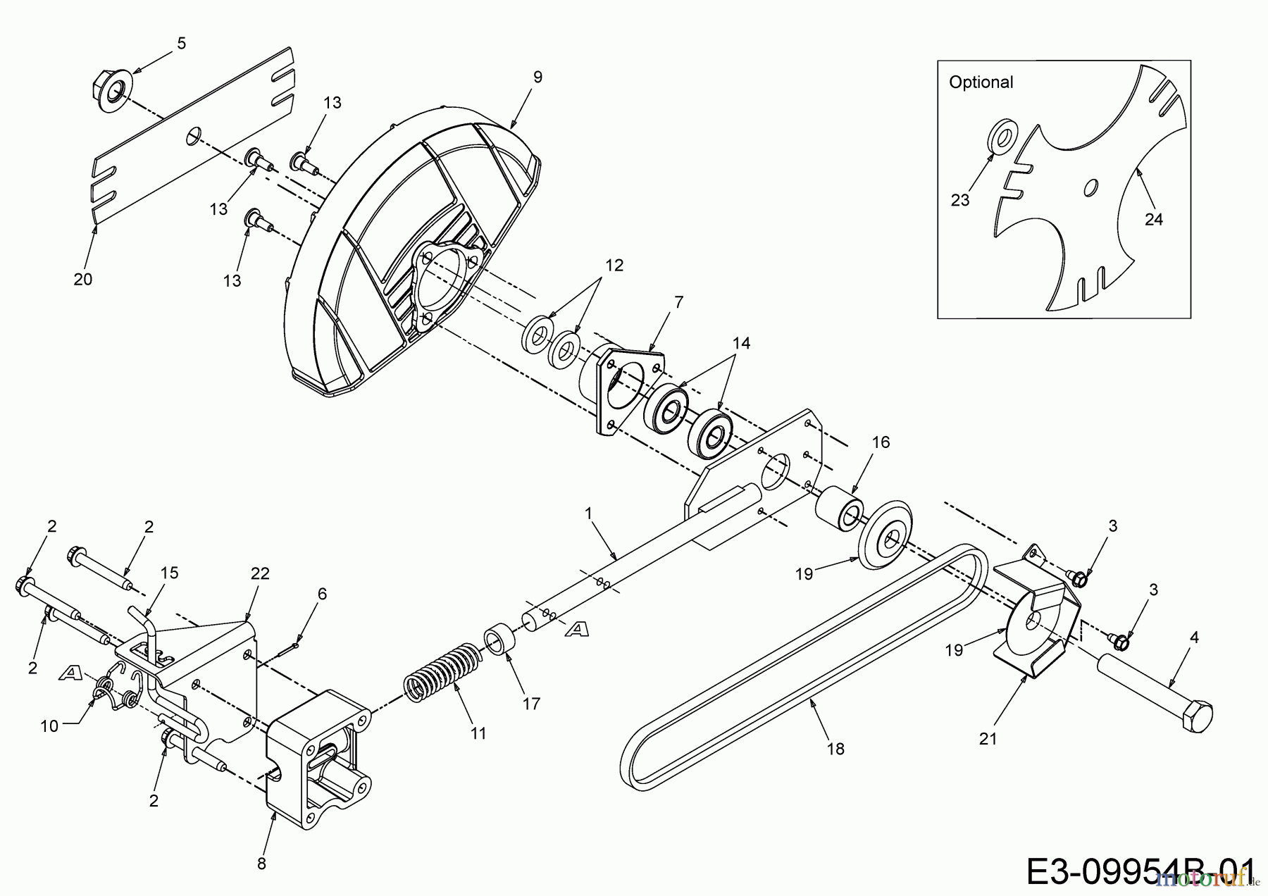  MTD Edger 550 G 25A-550G678  (2019) Blade drive