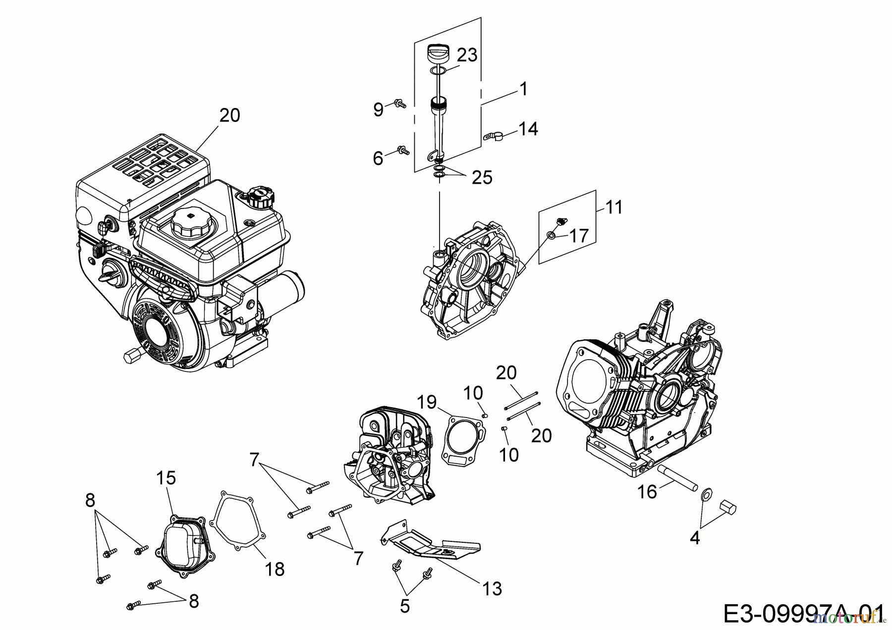  MTD-Engines Horizontal 678-SH 752Z678-SH  (2019) Baffle, Push rods, Dipstick, Cylinder head cover