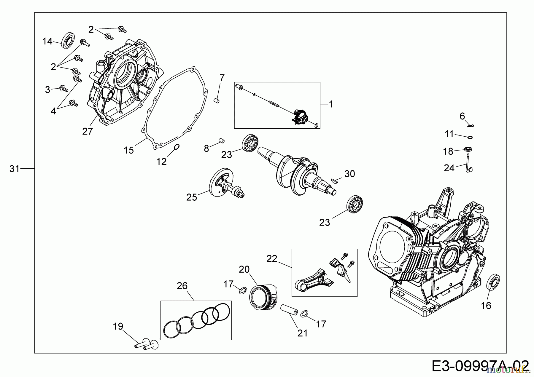  MTD-Engines Horizontal 678-SH 752Z678-SH  (2019) Piston, Camshaft, Crankshaft, Connecting rod