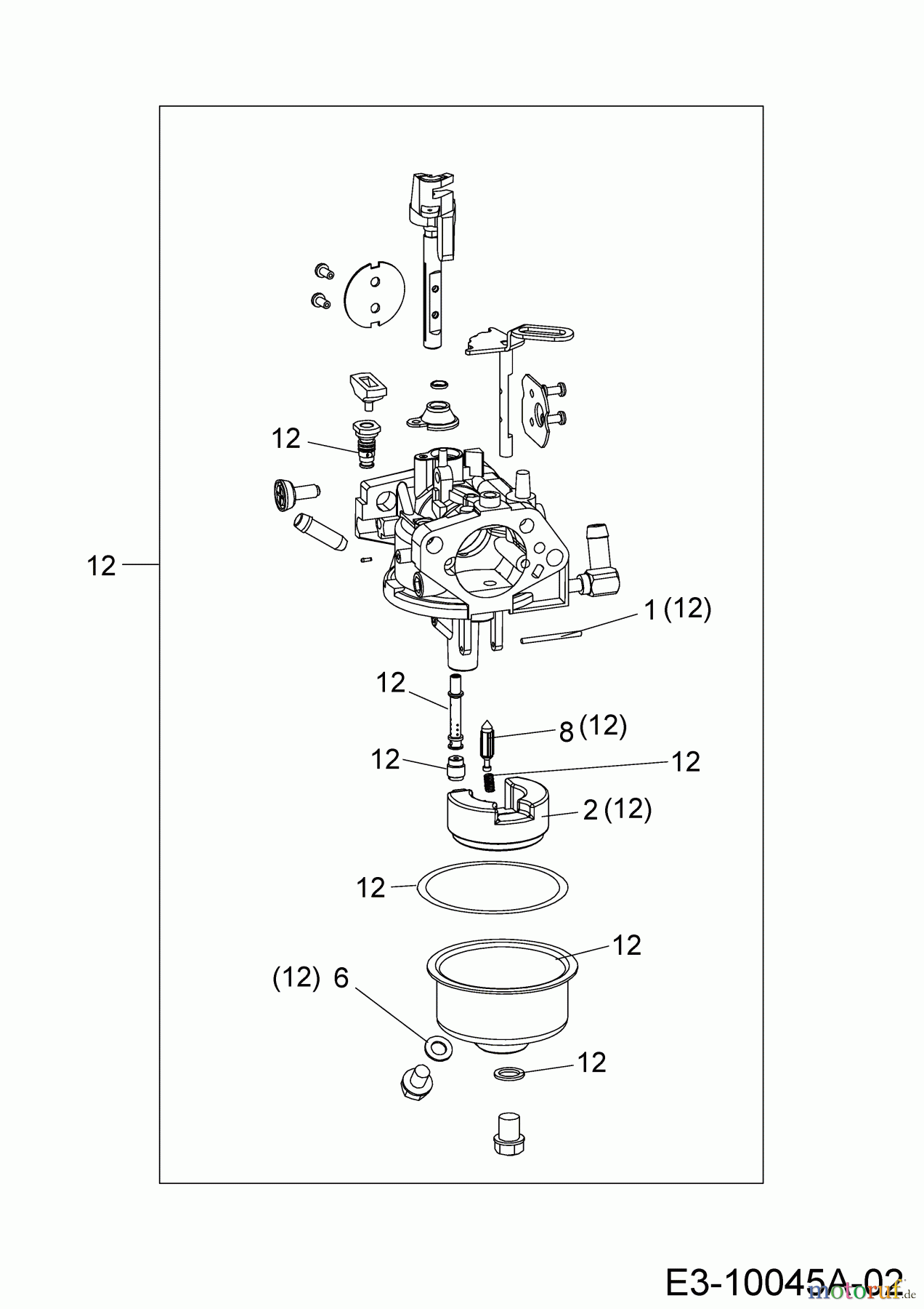  MTD-Engines Horizontal 678-SH 752Z678-SH  (2019) Repair kit carburetor