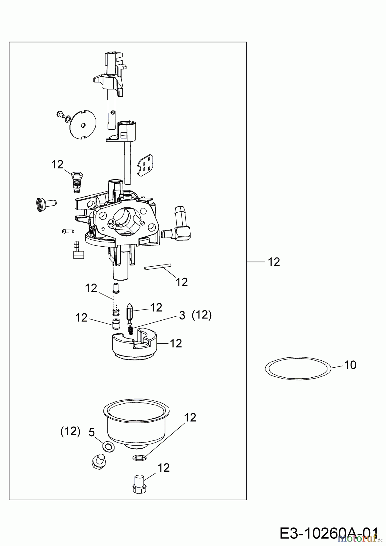  MTD-Engines Horizontal 670-WH 752Z670-WH  (2019) Repair kit carburetor