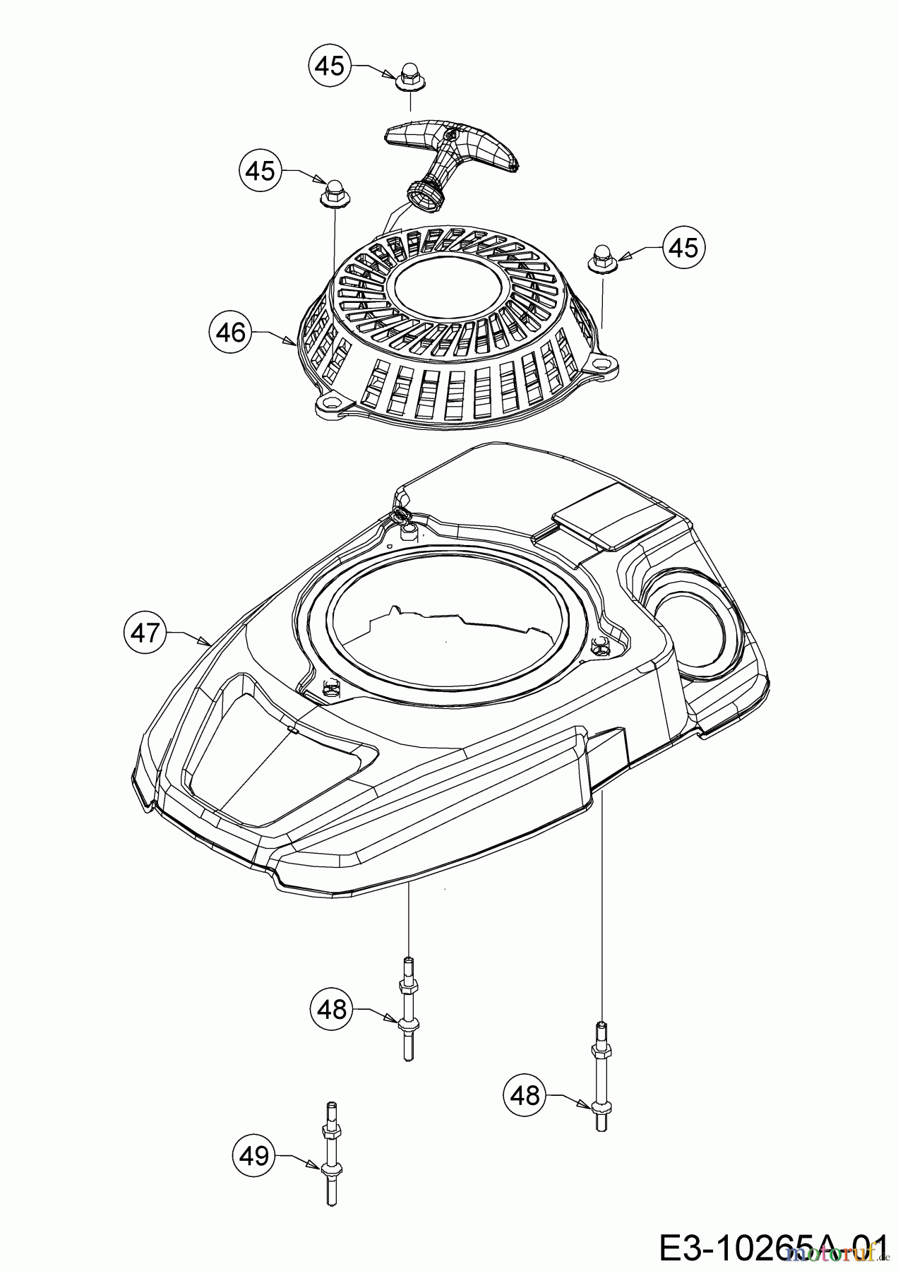  MTD-Engines Vertical 5X70RH 752Z5X70RH  (2019) Blower housing, Recoil starter