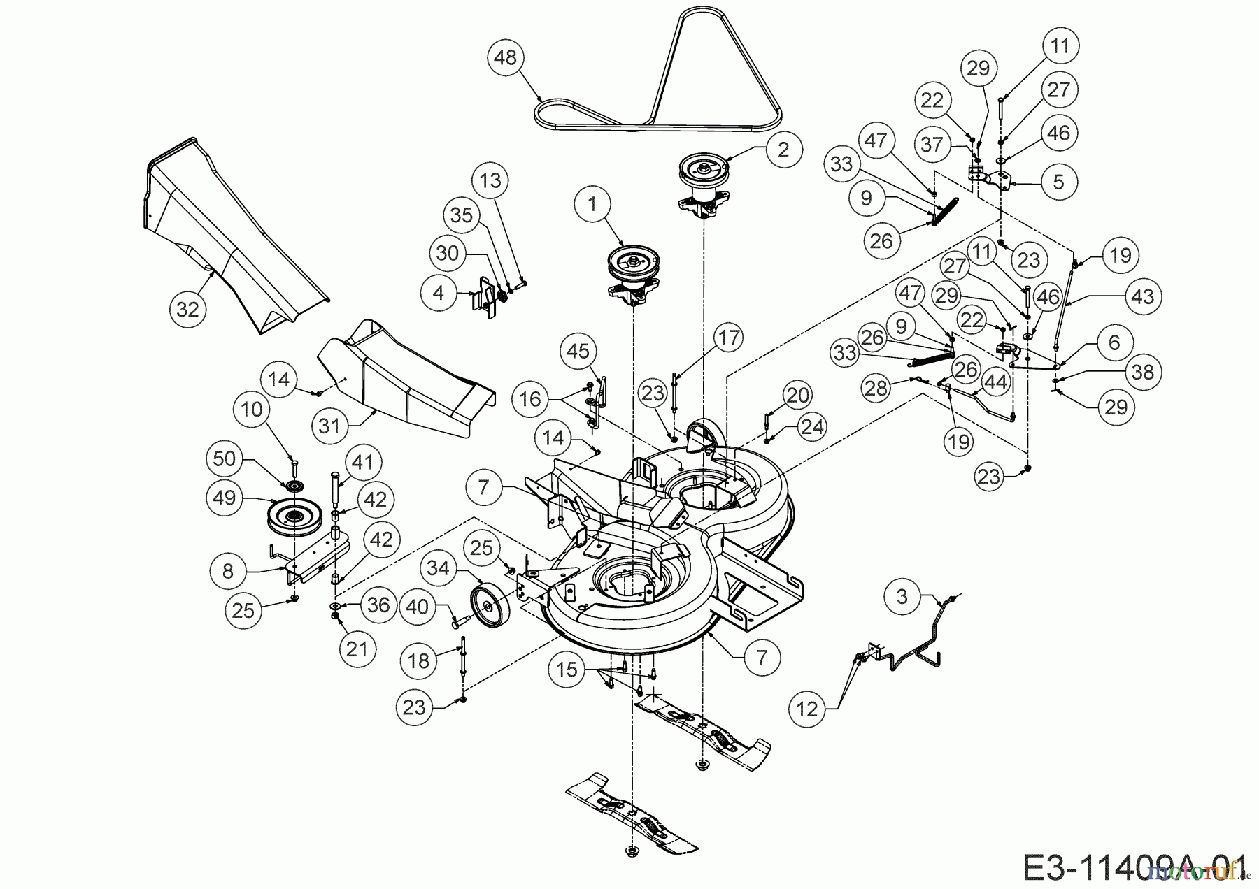  MTD Lawn tractors ANTHRACITE POWER 92 13KN71KE676  (2020) Mowing deck E (36