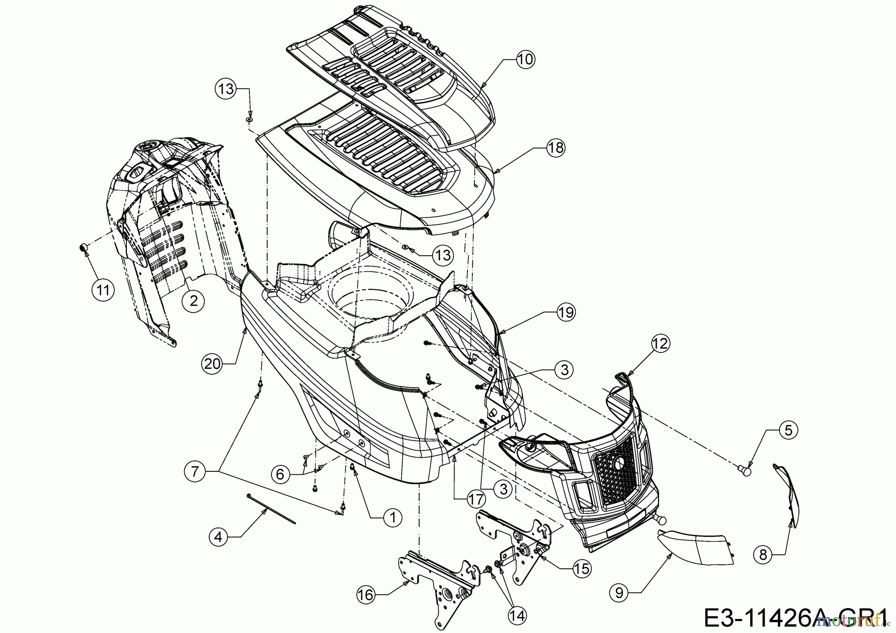  Helington Lawn tractors H 96 T 13A776KF686  (2020) Engine hood K-Style