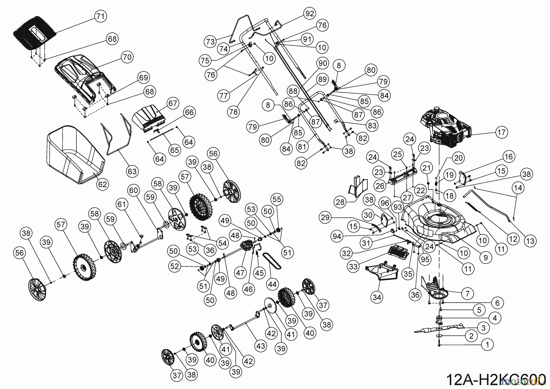  MTD Petrol mower self propelled Smart 53 SPO 12A-H2KC600 (2023) Basic machine