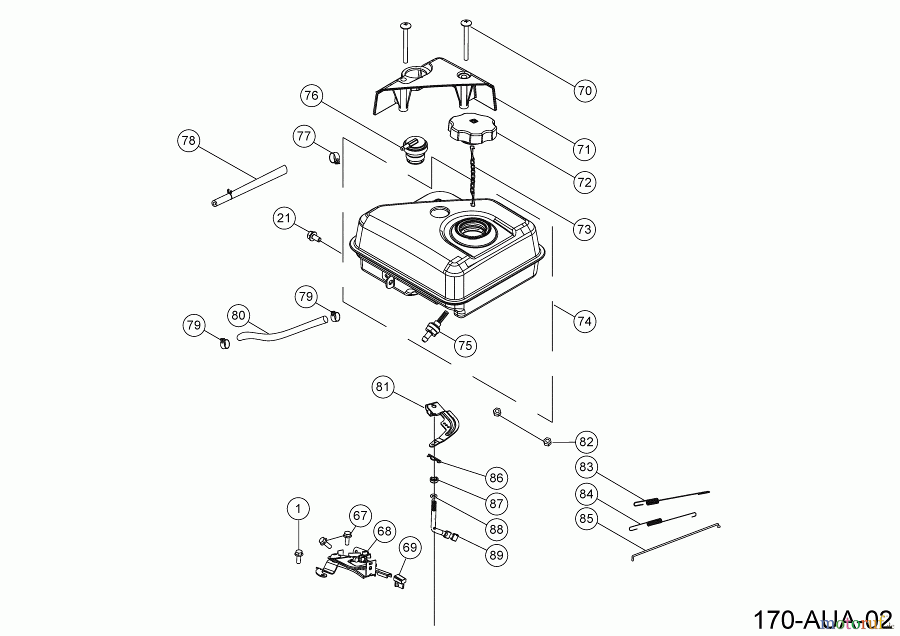  MTD-Engines Horizontal 170-AUA 752Z170-AUA  (2023) Tank, Governor Lever