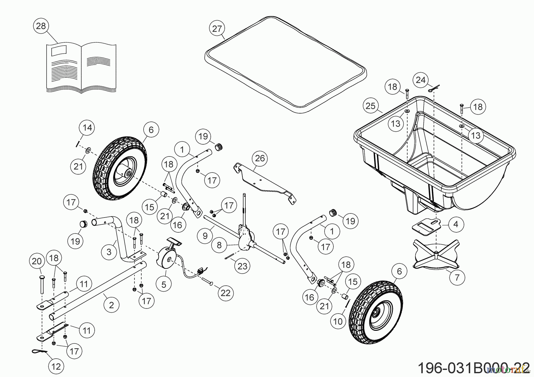  MTD Accessories Accessories garden and lawn tractors Spreader 45-0530 (196-031B000) 196-031B000  (2022) Basic machine