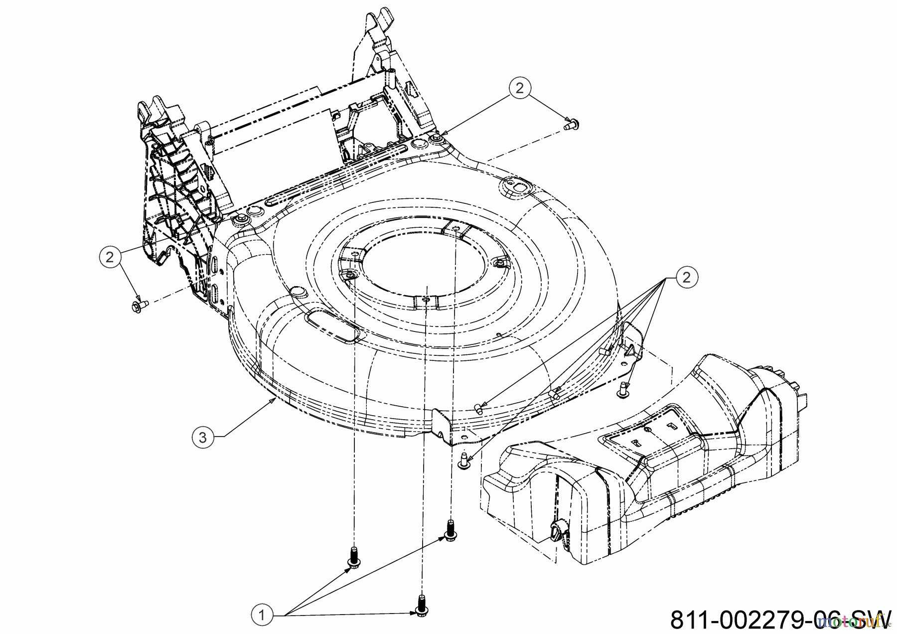  Black-Line Petrol mower self propelled BL 3546 S 12A-TFSC683 (2021) Deck housing