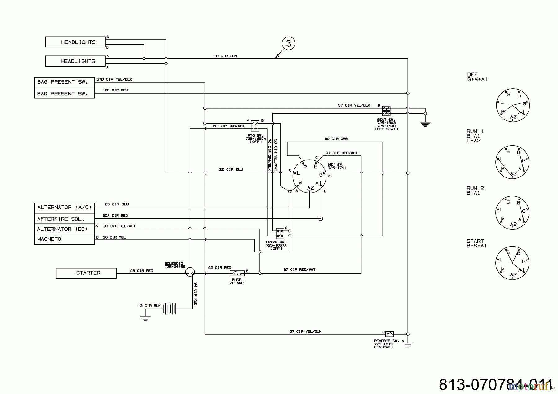  Black Edition Lawn tractors 140-92 T 13BB77ME615 (2022) Wiring diagram