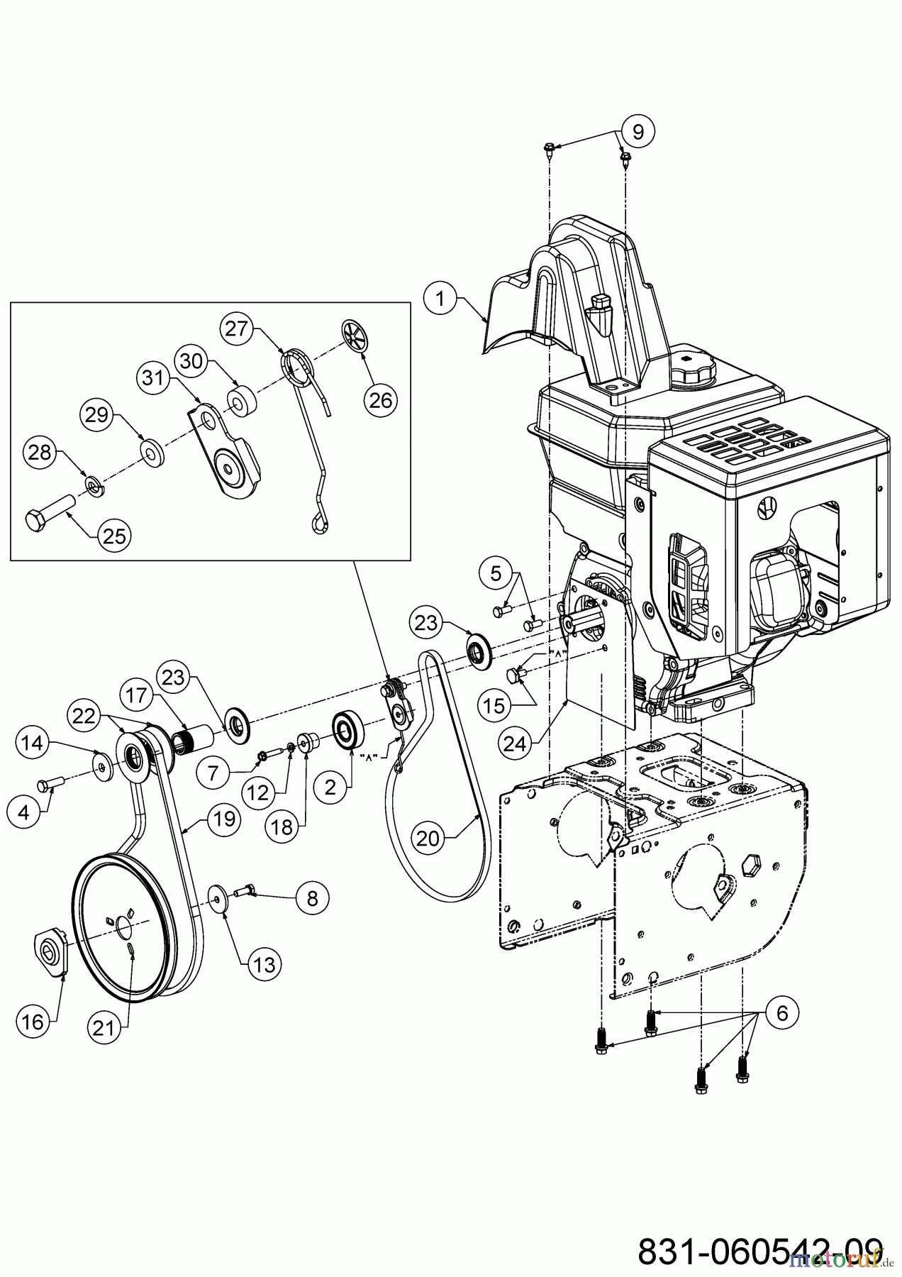  MTD Snow throwers Optima ME 76 31AY5ES5678 (2023) Drive system, Milling drive