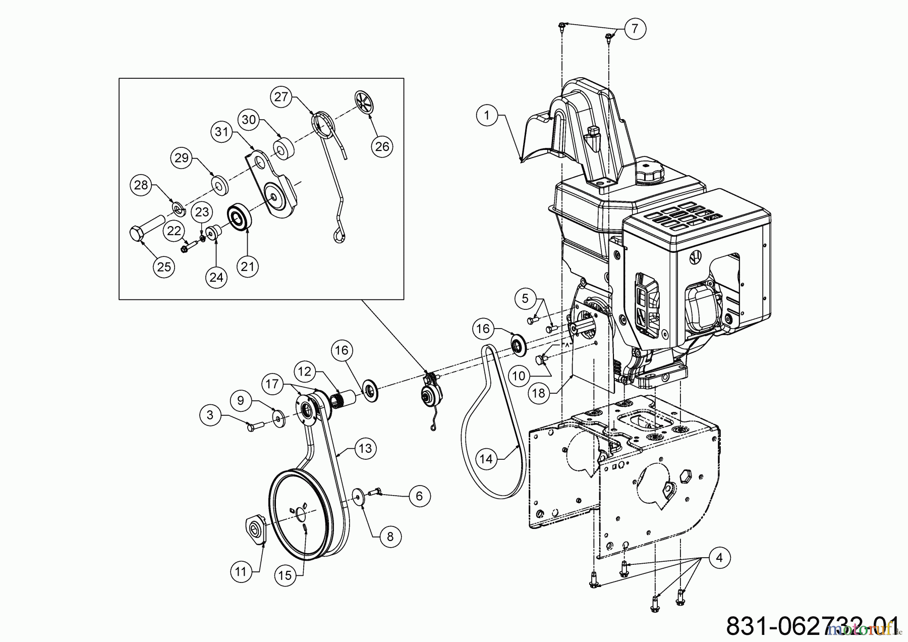  MTD Snow throwers Optima ME 76 31AY5ES5678 (2024) Drive system, Milling drive