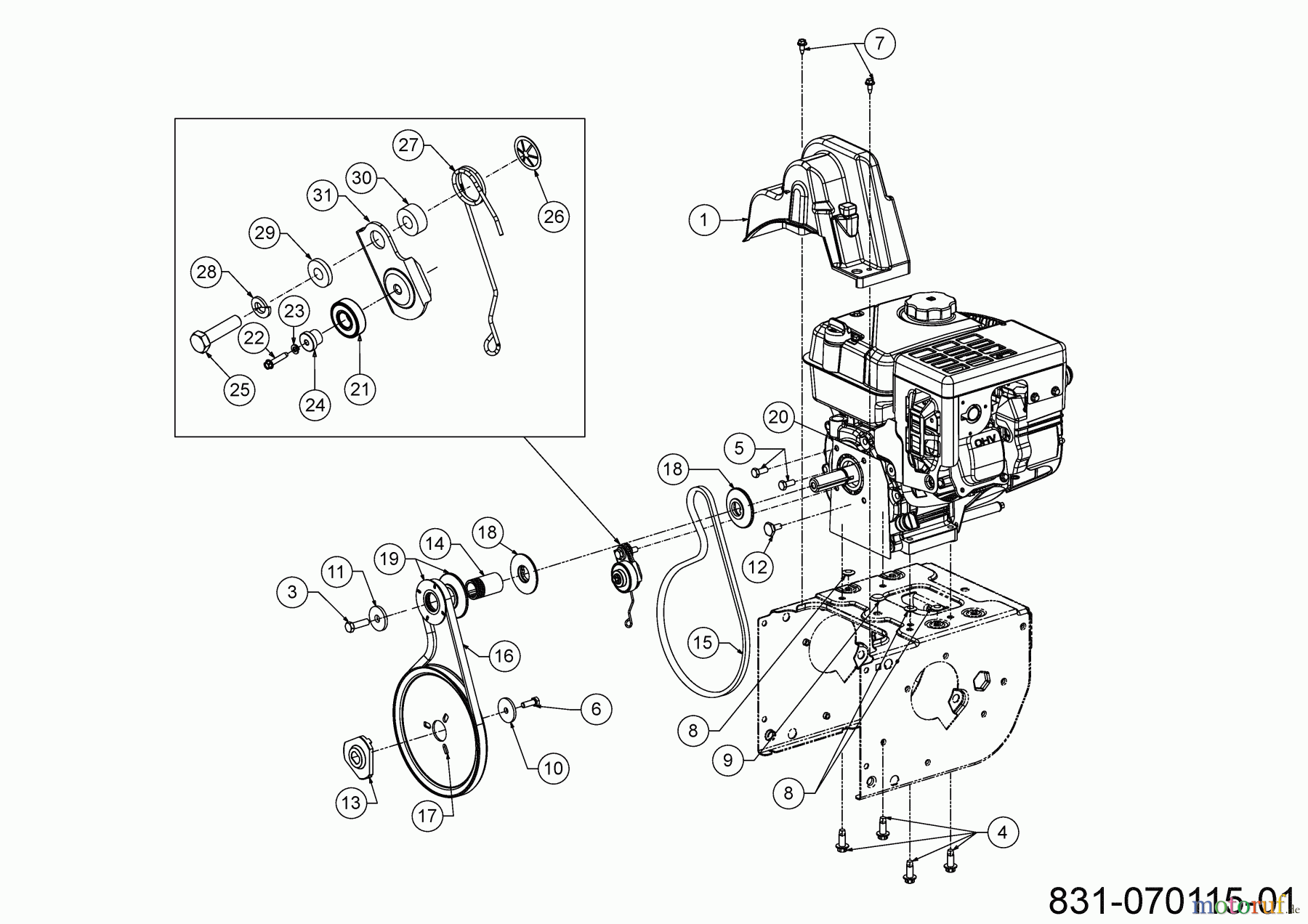  MTD Snow throwers Optima ME 66 T 31AY7FS3678 (2024) Drive system, Milling drive