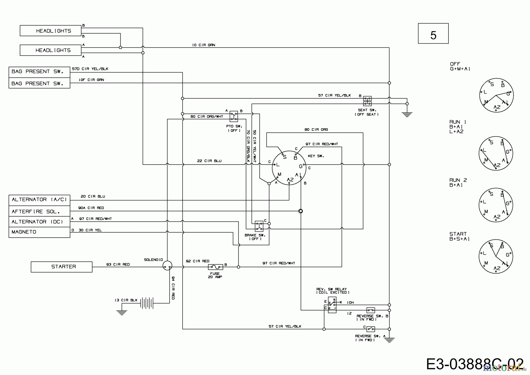  Bolens Lawn tractors BL 125/76 T-S 13AH775C684  (2009) Wiring diagram