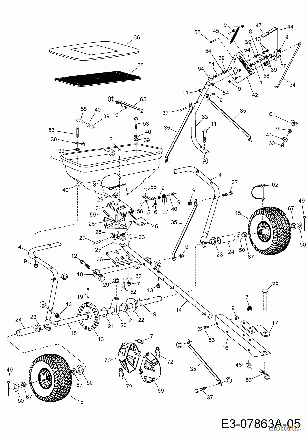  MTD Accessories Accessories garden and lawn tractors Spreader 45-03296  (196-036-000) 196-036-000  (2019) Basic machine