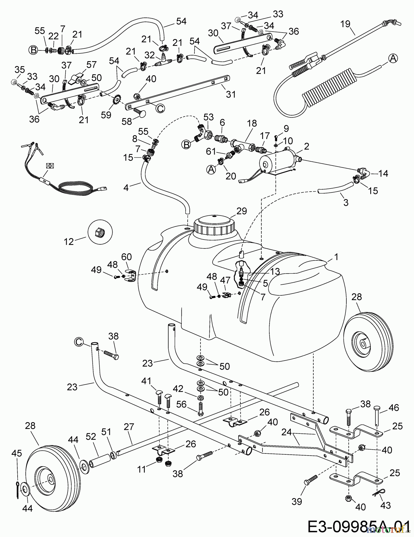  MTD Accessories Accessories garden and lawn tractors Sprayer 45-02934  (190-537-000) 190-537-000  (2019) Basic machine