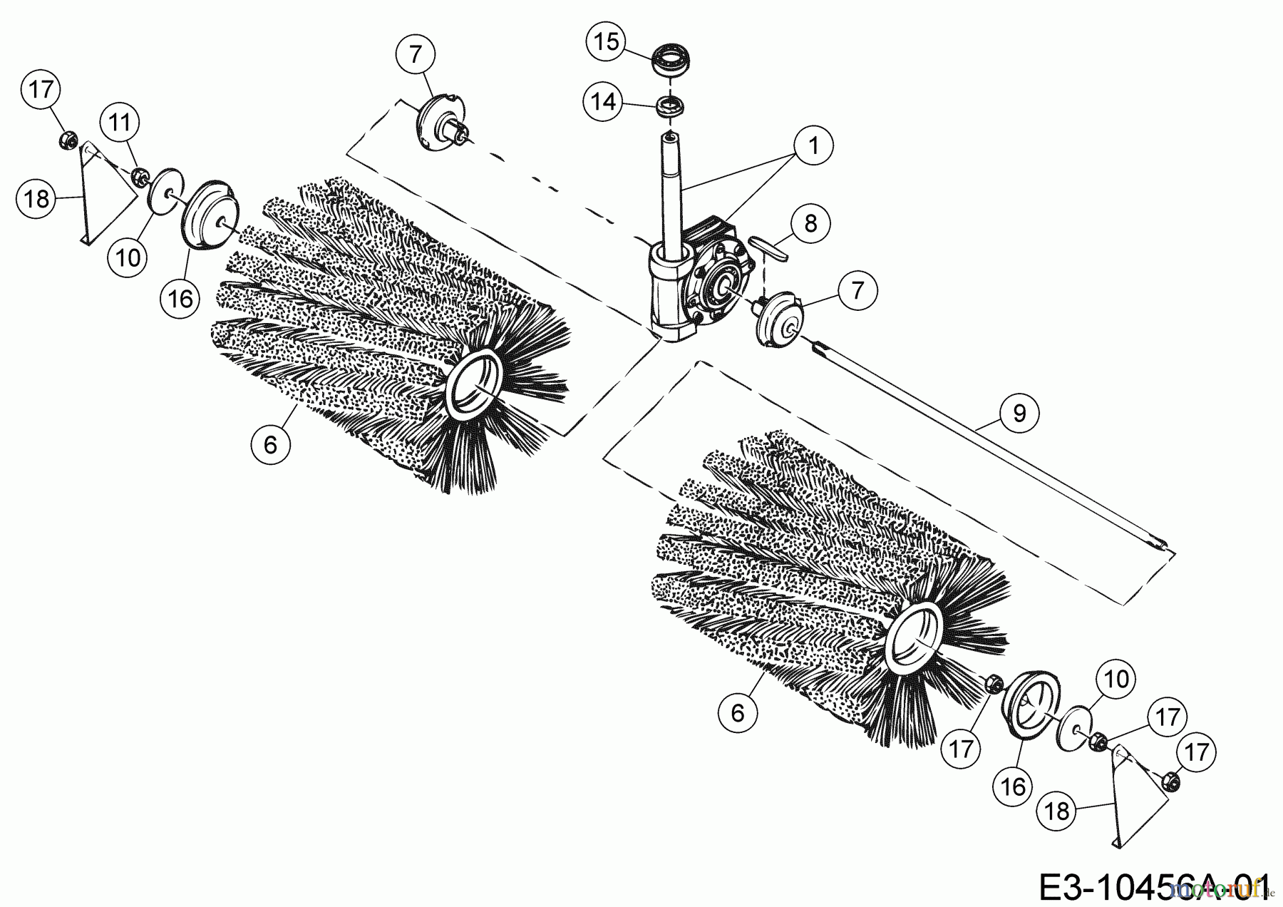  MTD Accessories Accessories garden and lawn tractors Front sweeper TK 520 196-603-000  (2019) Gearbox, Brush roller