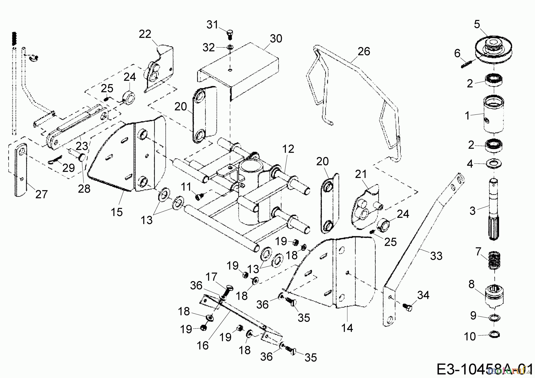  MTD Accessories Accessories garden and lawn tractors Front sweeper TK 520 196-603-000  (2019) Lifting mecanism