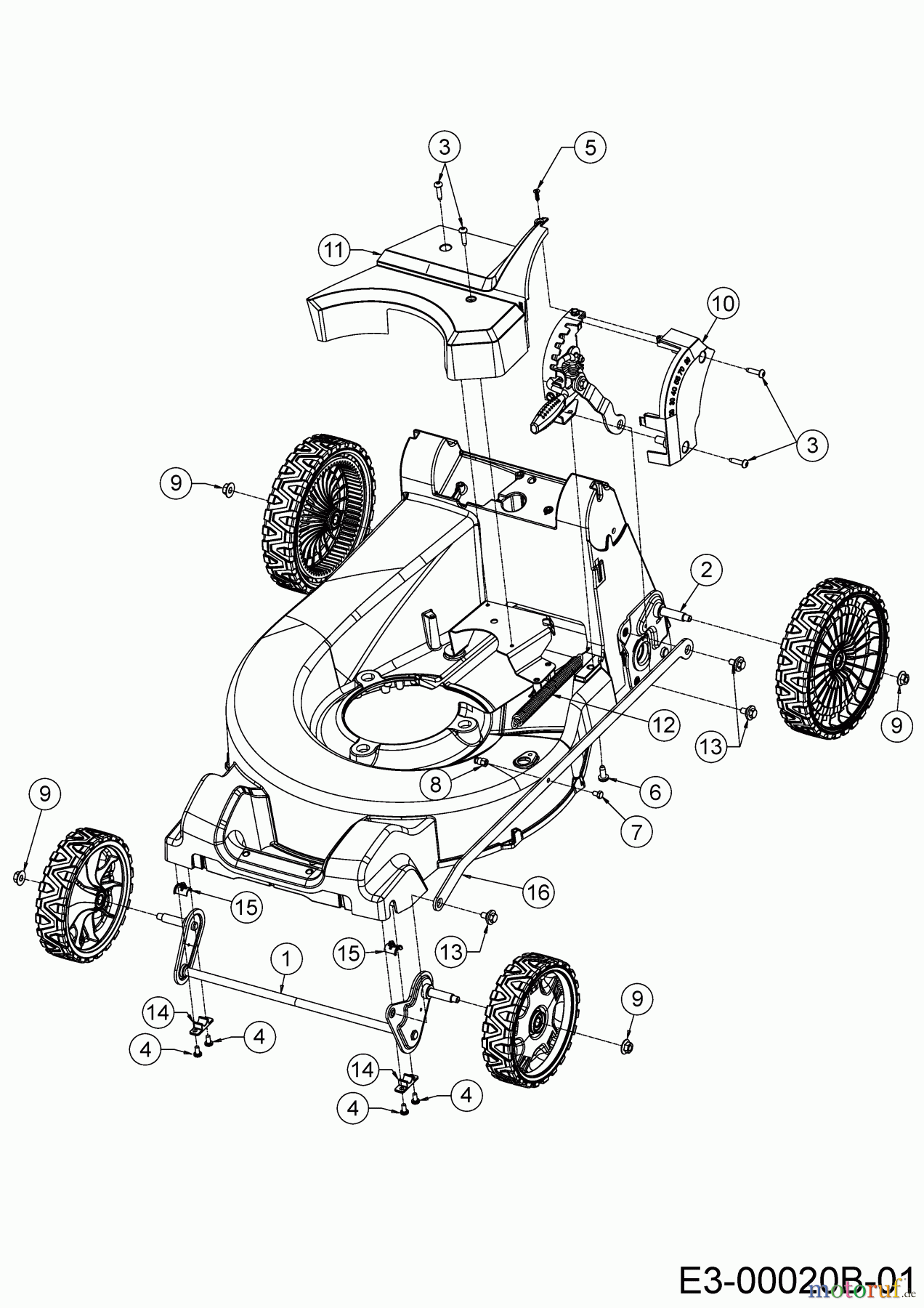  Cub Cadet Petrol mower self propelled XM3 ER53 12AQZBK2603 (2019) Height adjustment