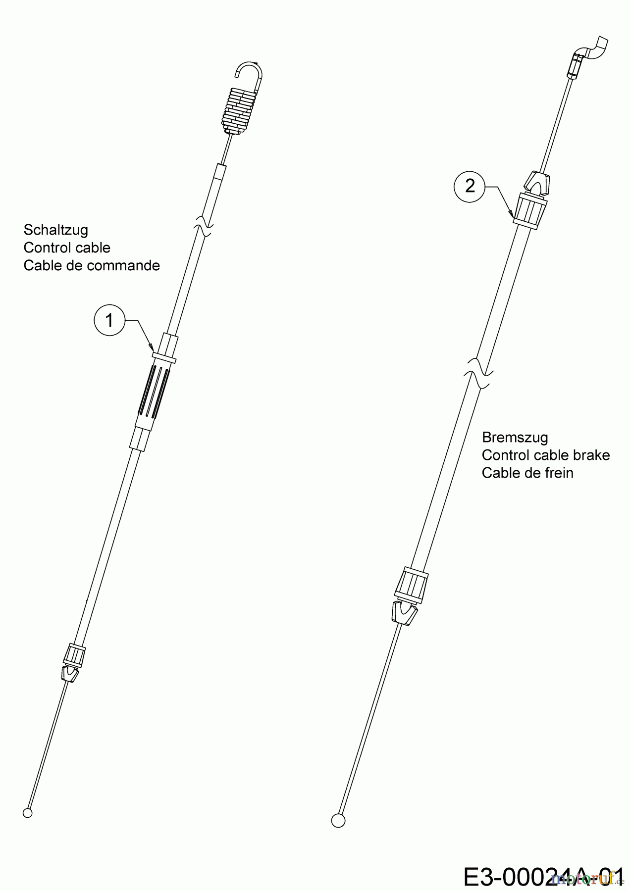  Cub Cadet Petrol mower self propelled XM1 ER53 12B-ZAJ4603 (2020) Control cable brake, Control cable