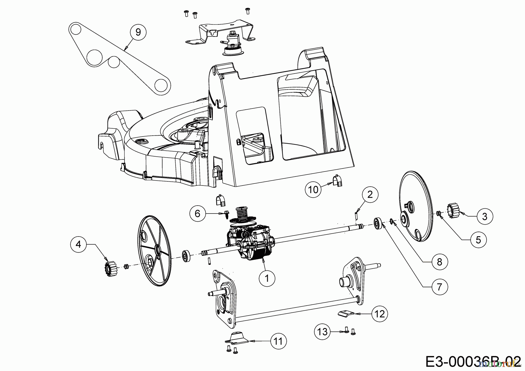  Cub Cadet Petrol mower self propelled XM3 ER53 12AQZBK2603 (2020) Gearbox, Belt, Bearing rear axle