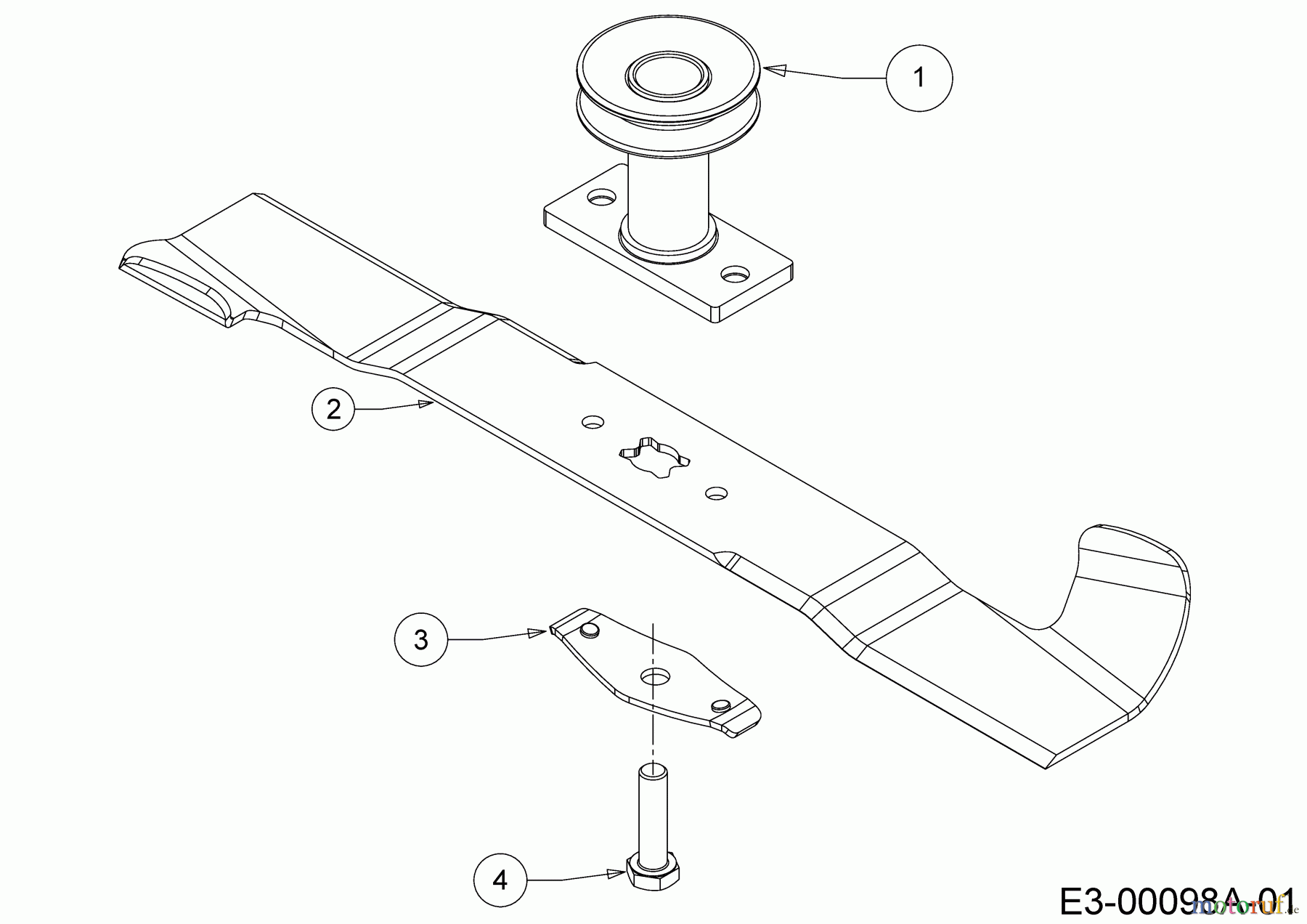  Cub Cadet Petrol mower self propelled LM1 AR46 12A-TQMG603 (2019) Blade, Blade adapter