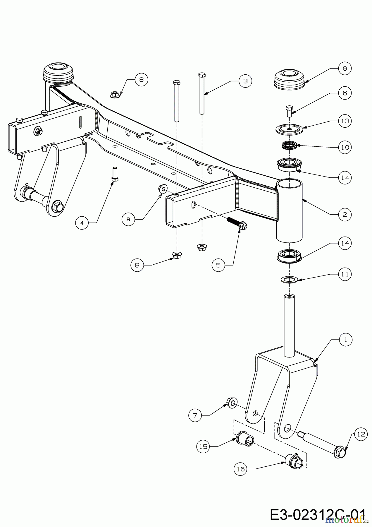  Cub Cadet Zero Turn XZ1 107 17DMCACS603  (2019) Front axle